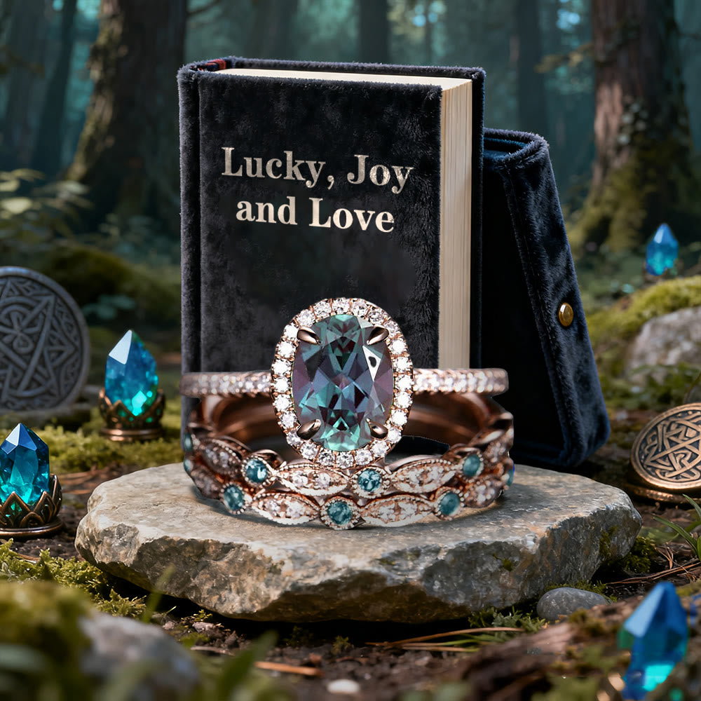 FREE Today: Lucky Alexandrite & Emerald 3-piece Ring - image 3
