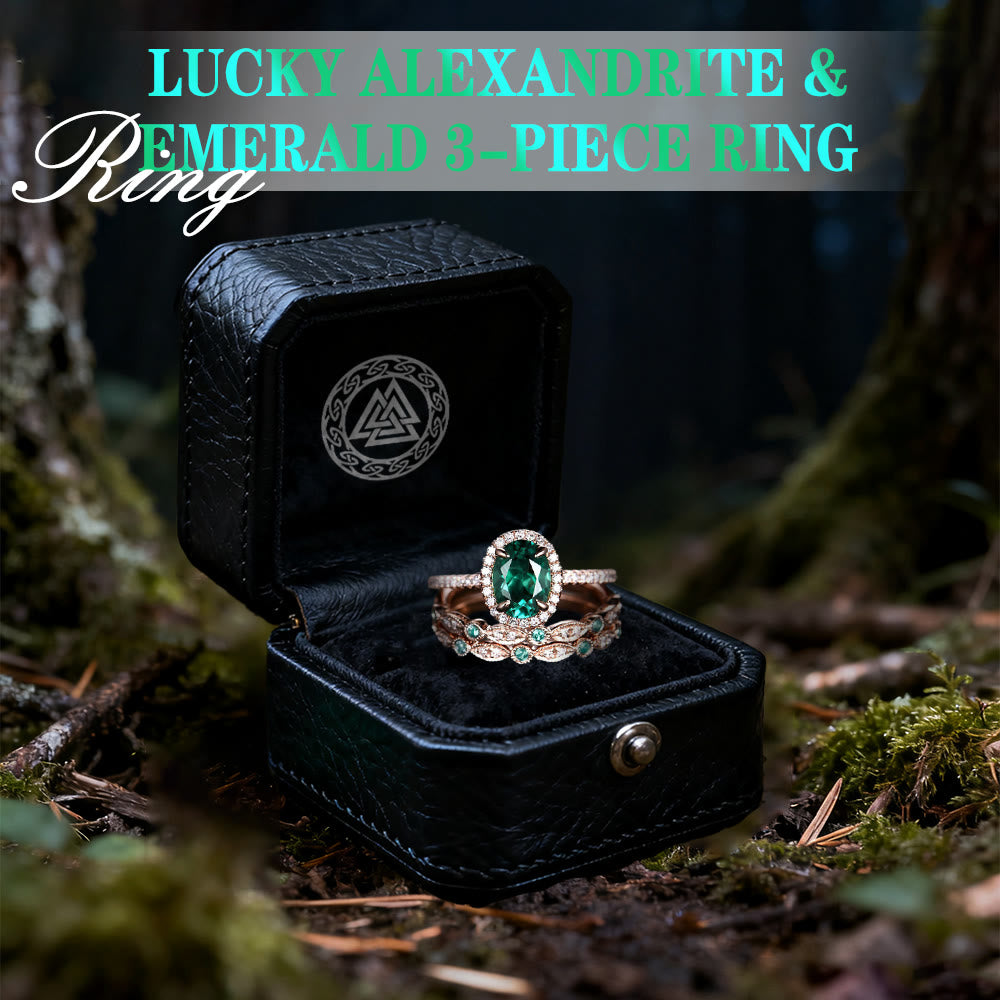 FREE Today: Lucky Alexandrite & Emerald 3-piece Ring - image 7