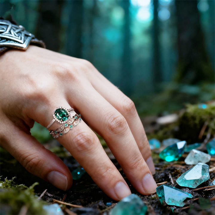 FREE Today: Lucky Alexandrite & Emerald 3-piece Ring - image 6