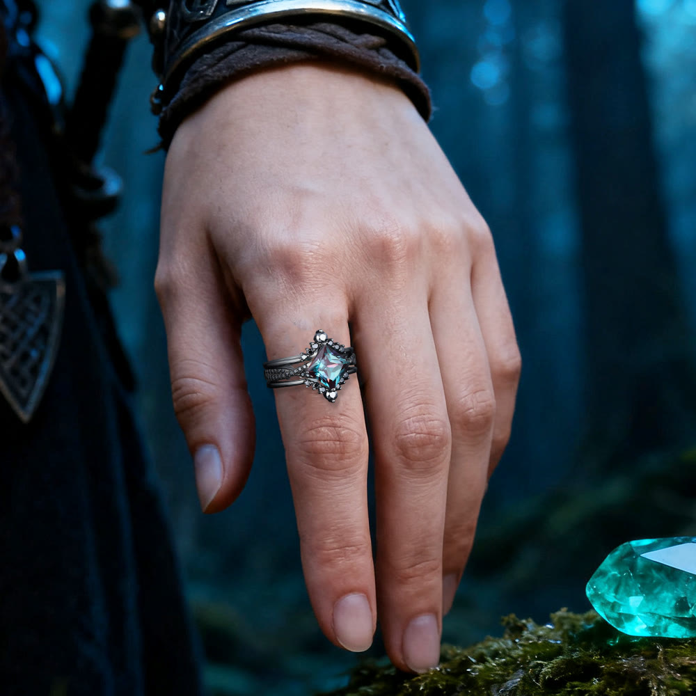 WorldNorse Mystic Alexandrite Star Ring Set - image 1