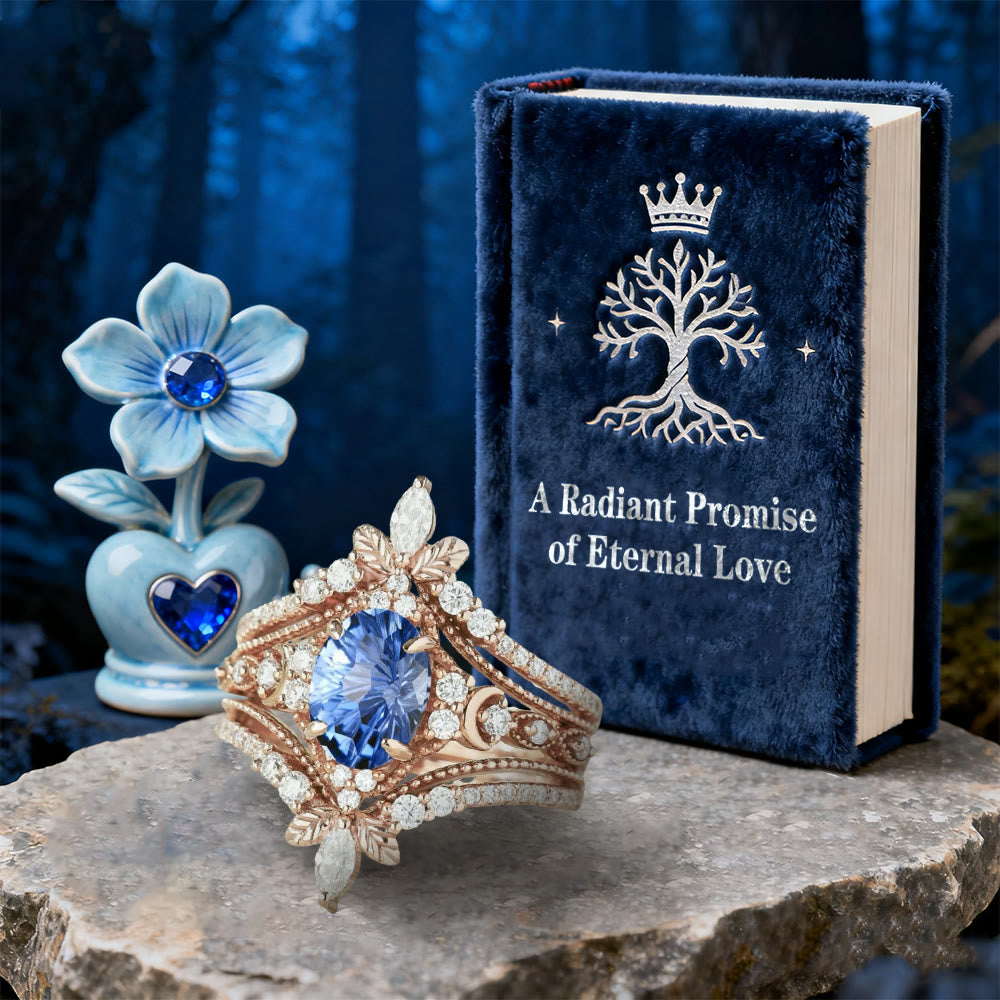 FREE Today: Blue Zircon Flower Crown Ring Set - image 3