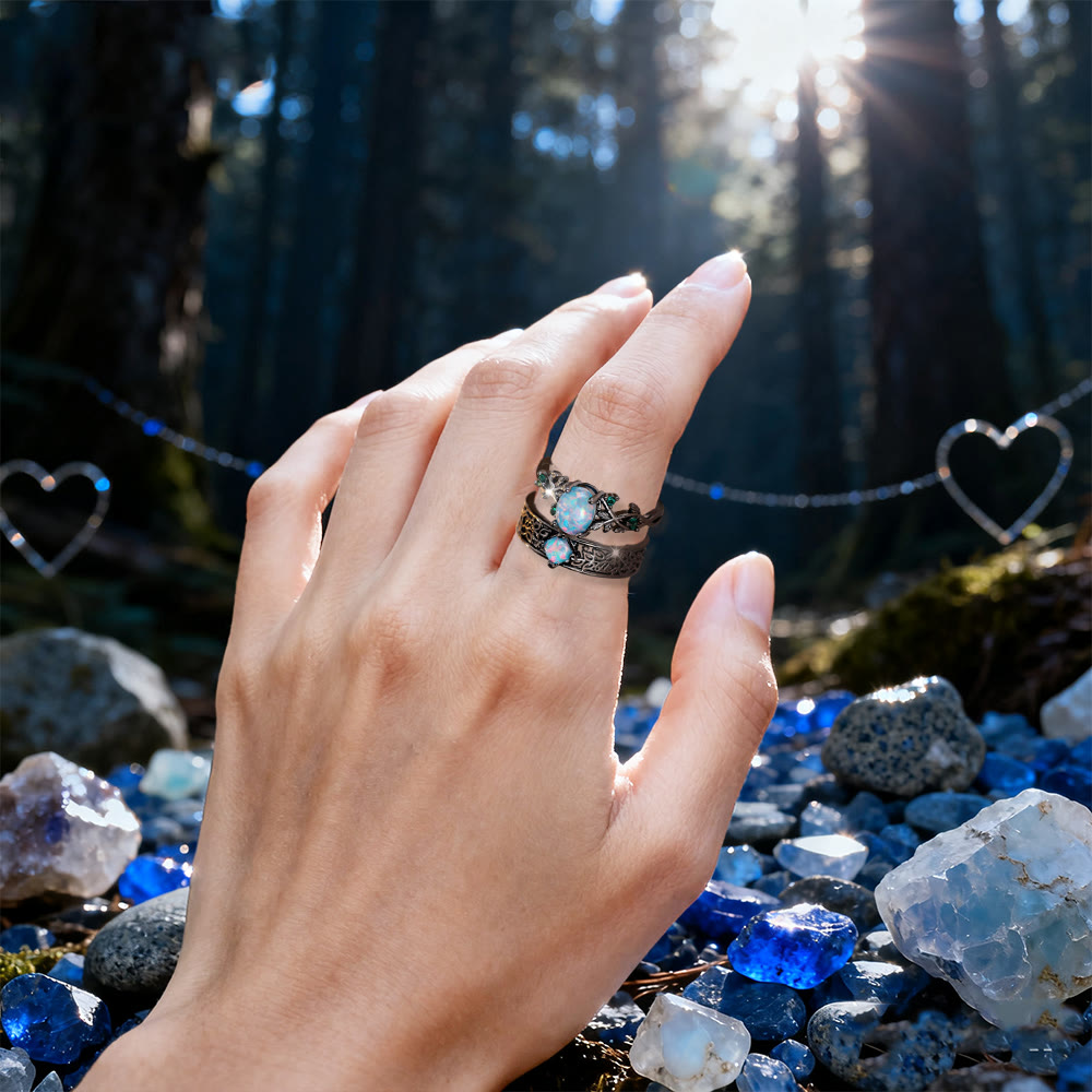 FREE Today: 2 Pcs Blue Sandstone Leaf Ring Set - image 6