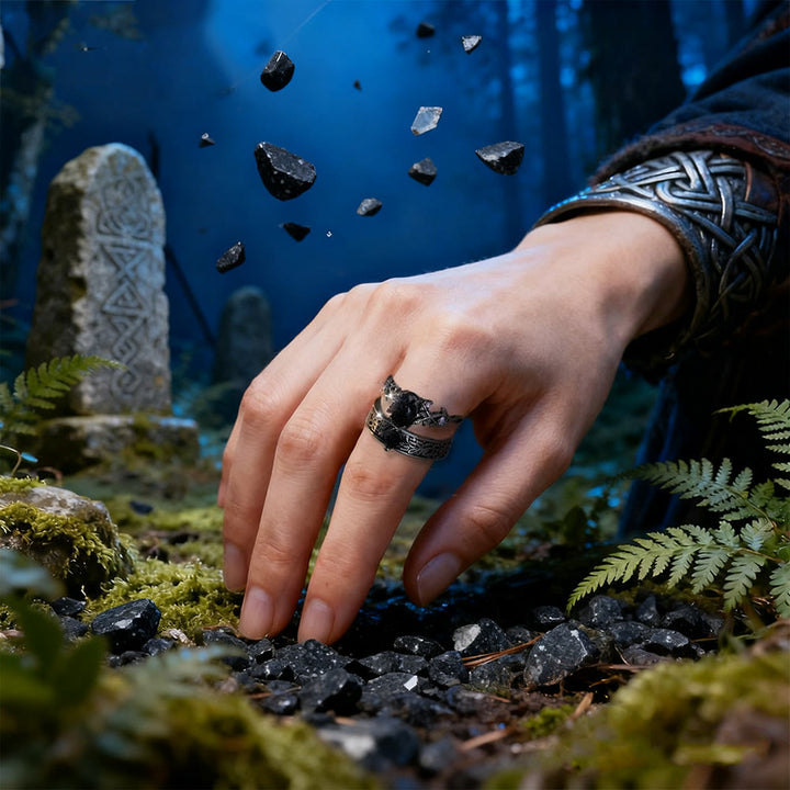 FREE Today: 2 Pcs Blue Sandstone Leaf Ring Set - image 1