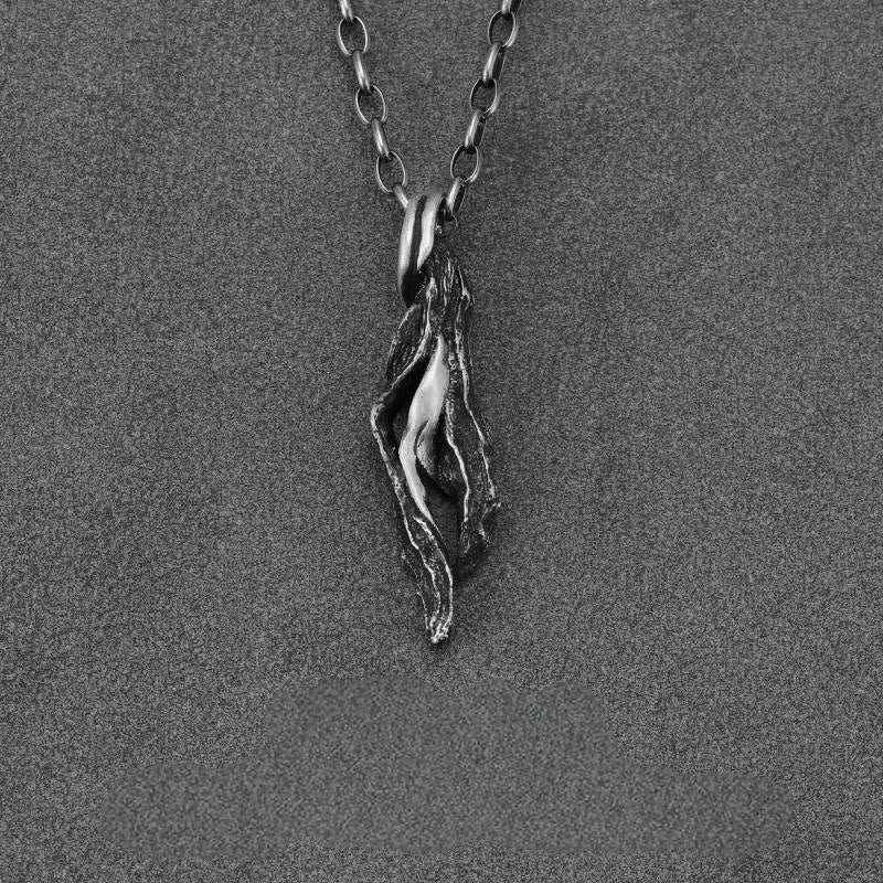 WorldNorse 999 Sterling Silver Twisted Branch Necklace - Style B - With 60cm Egg-shaped Chain - image 6