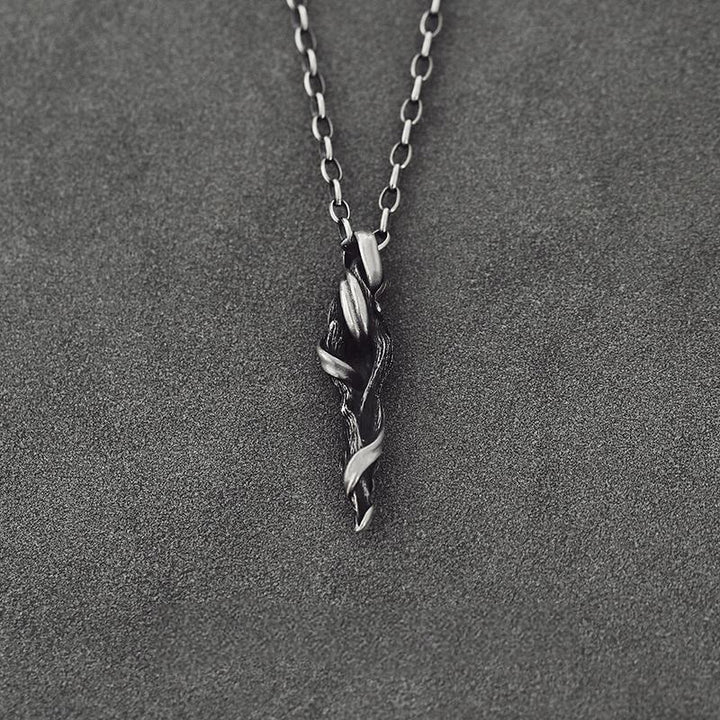 WorldNorse 999 Sterling Silver Twisted Branch Necklace - Style A - With 60cm Egg-shaped Chain - image 4