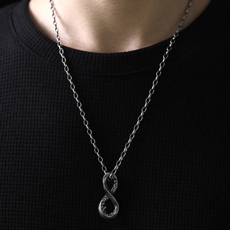 WorldNorse Handcrafted 999 Silver Infinity Mountain Necklace - image 1