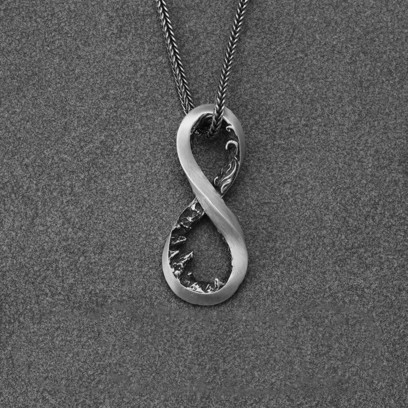 WorldNorse 999 Sterling Silver Infinity Mountain Necklace - Large Size - With 55cm King Chain - image 7