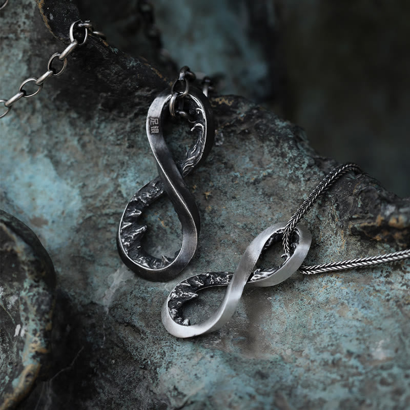 WorldNorse Handcrafted 999 Silver Infinity Mountain Necklace - image 0