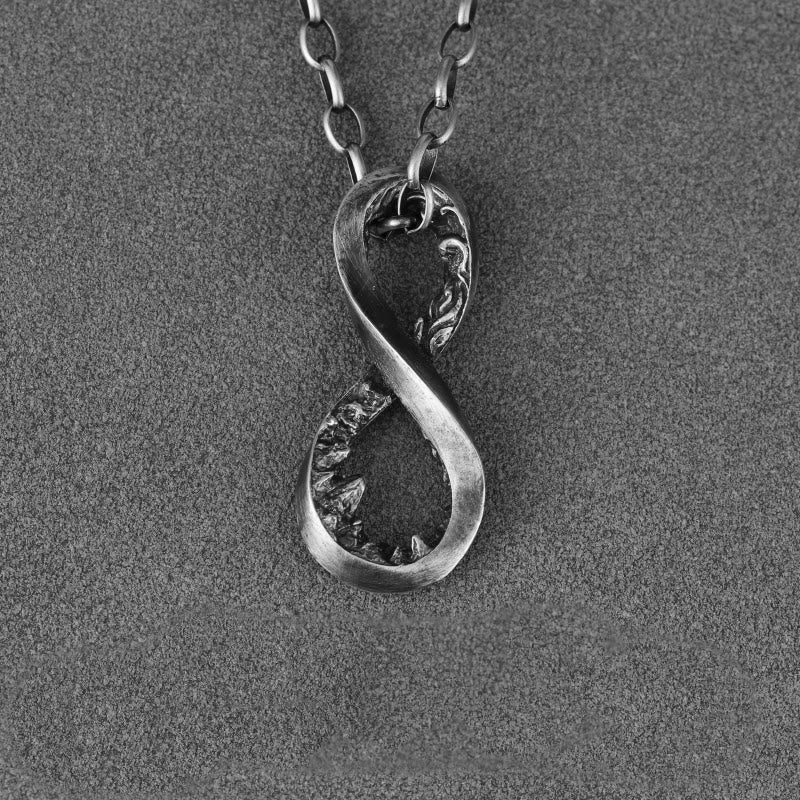 WorldNorse 999 Sterling Silver Infinity Mountain Necklace - With 60cm Egg-shaped Chain - image 9