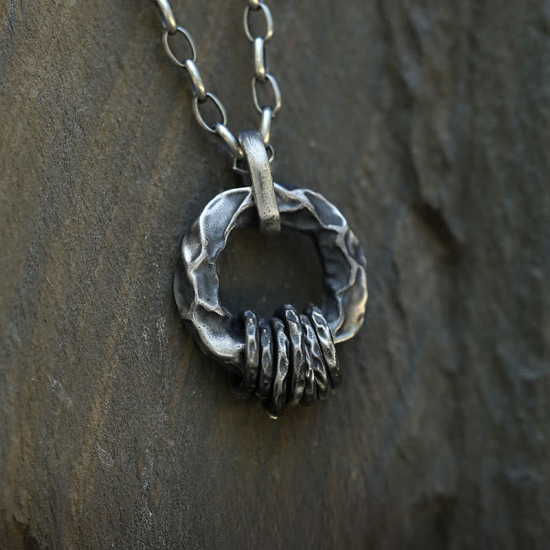 WorldNorse 999 Sterling Silver Medieval Hammered Ring Necklace - image 3