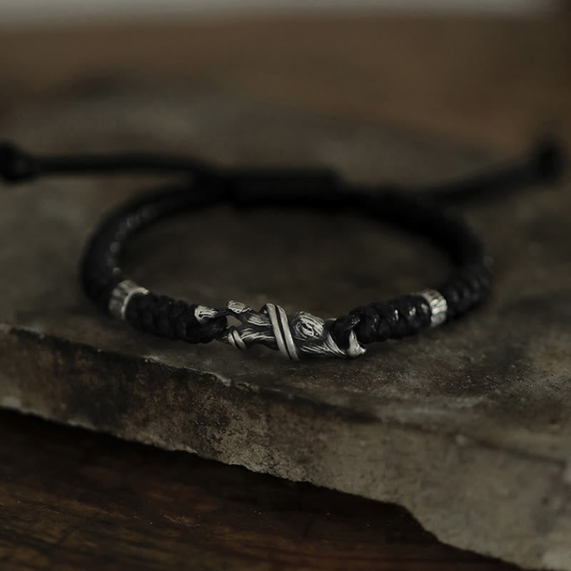 WorldNorse 999 Sterling Silver Dragon Braided Bracelet - image 1