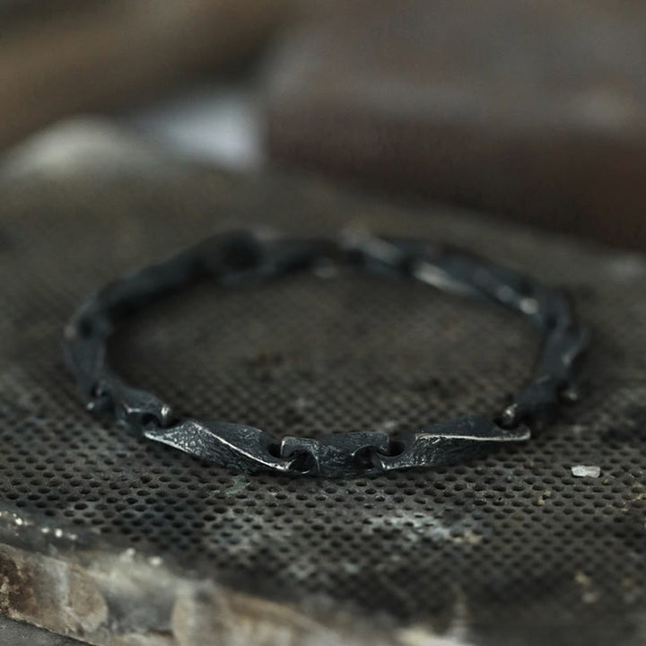 WorldNorse Handcrafted 925 Silver Dark Rugged Chain Bracelet - image 2