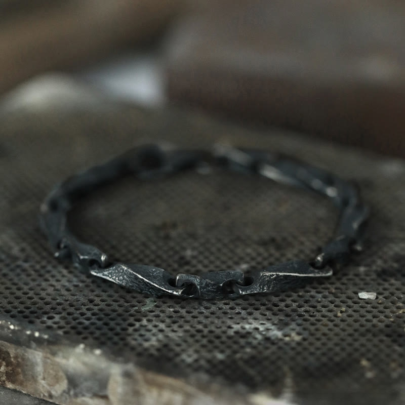 WorldNorse 925 Sterling Silver Dark Rugged Chain Bracelet - image 2