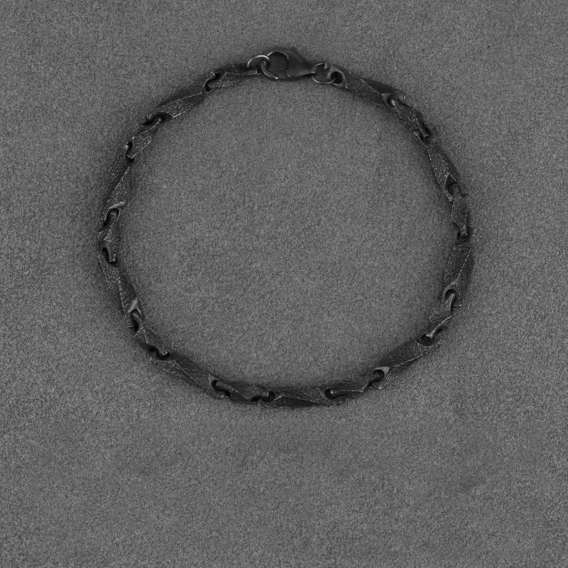 WorldNorse Handcrafted 925 Silver Dark Rugged Chain Bracelet - 3mm - 19cm - image 4