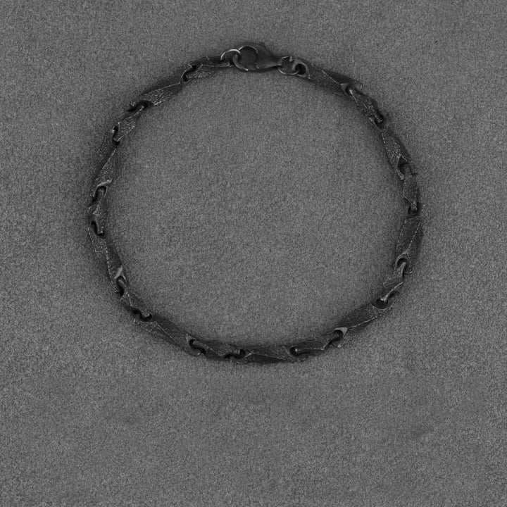 WorldNorse Handcrafted 925 Silver Dark Rugged Chain Bracelet - 3mm - 19cm - image 4