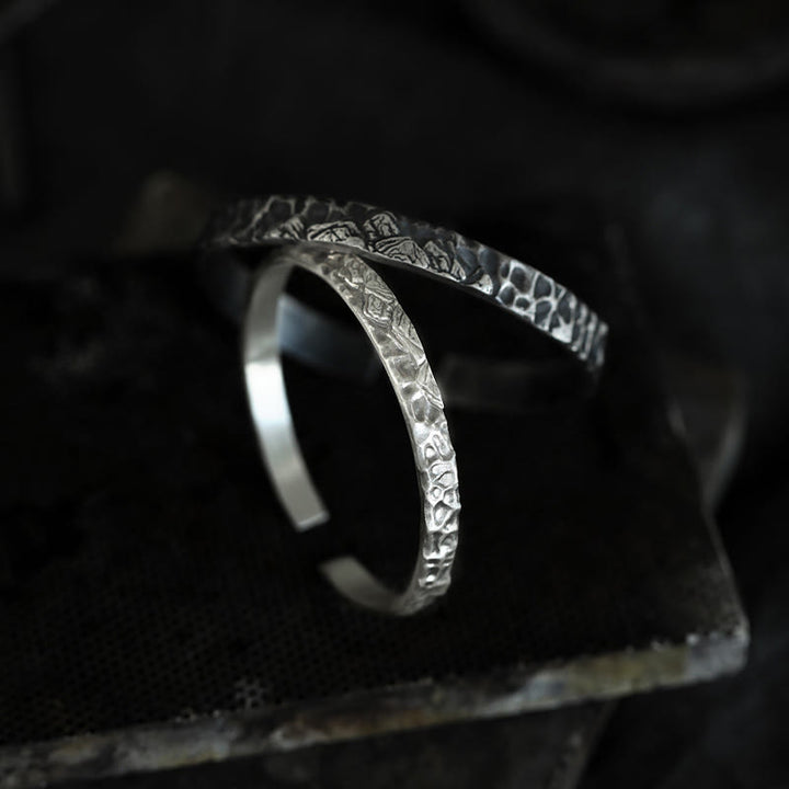 WorldNorse Handcrafted 999 Silver Medieval Mountain Engraved Bracelet - image 4