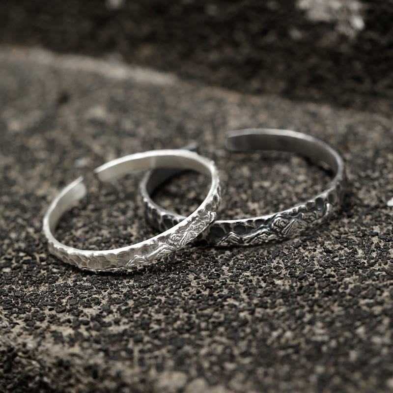 WorldNorse 999 Sterling Silver Medieval Mountain Engraved Bracelet - image 0