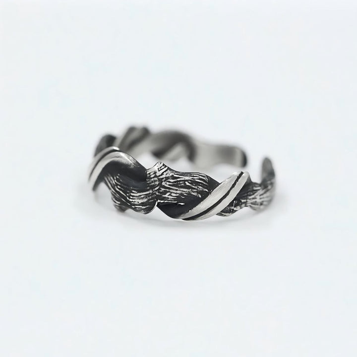 WorldNorse Handcrafted 999 Silver Gothic Textured Branch Ring - image 6
