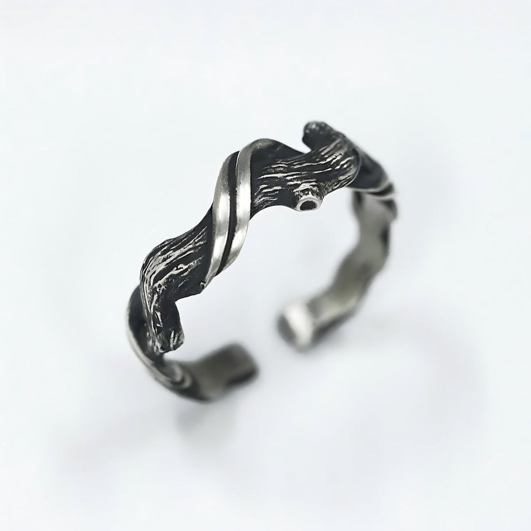 WorldNorse Handcrafted 999 Silver Gothic Textured Branch Ring - image 5