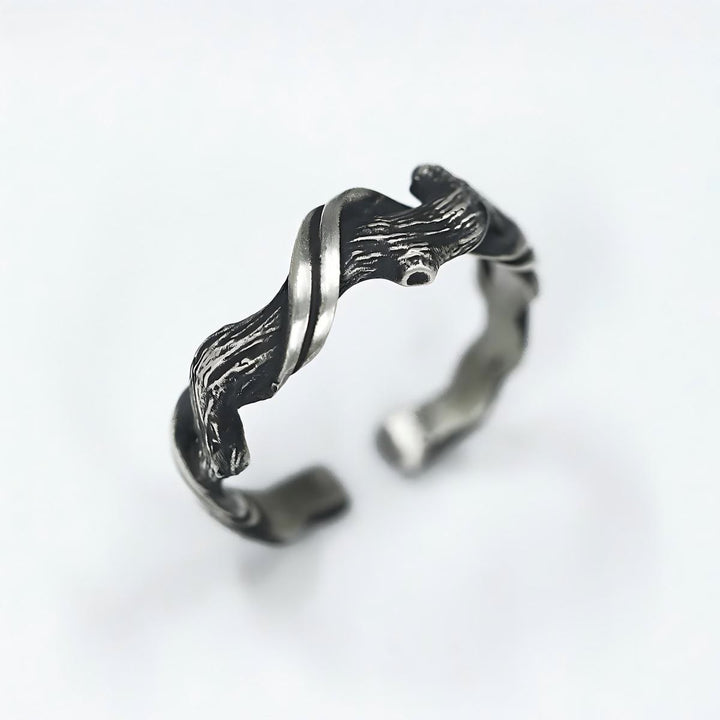 WorldNorse Handcrafted 999 Silver Gothic Textured Branch Ring - image 5