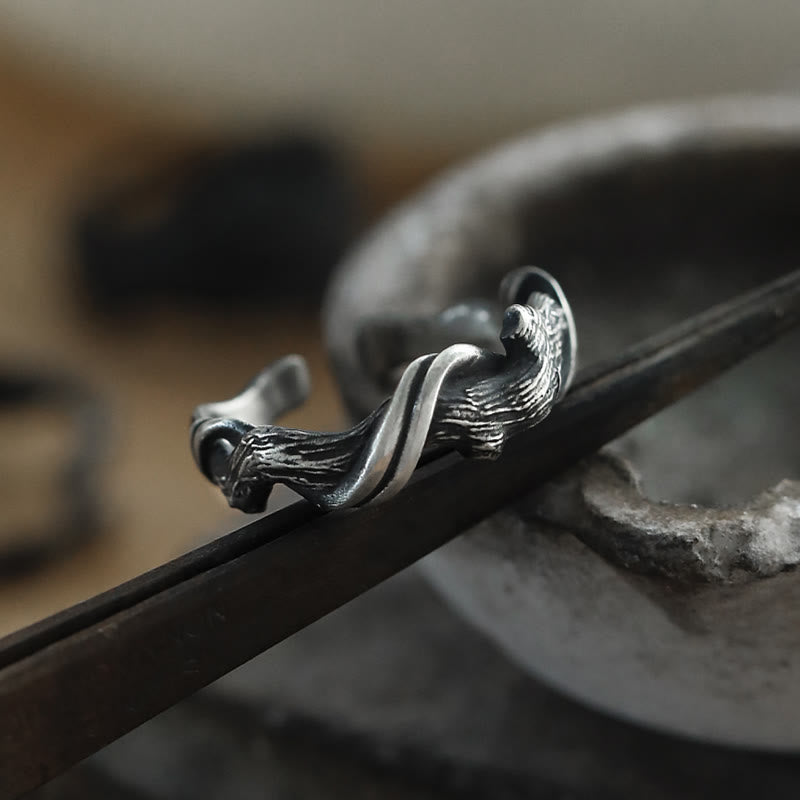 WorldNorse Handcrafted 999 Silver Gothic Textured Branch Ring - image 3