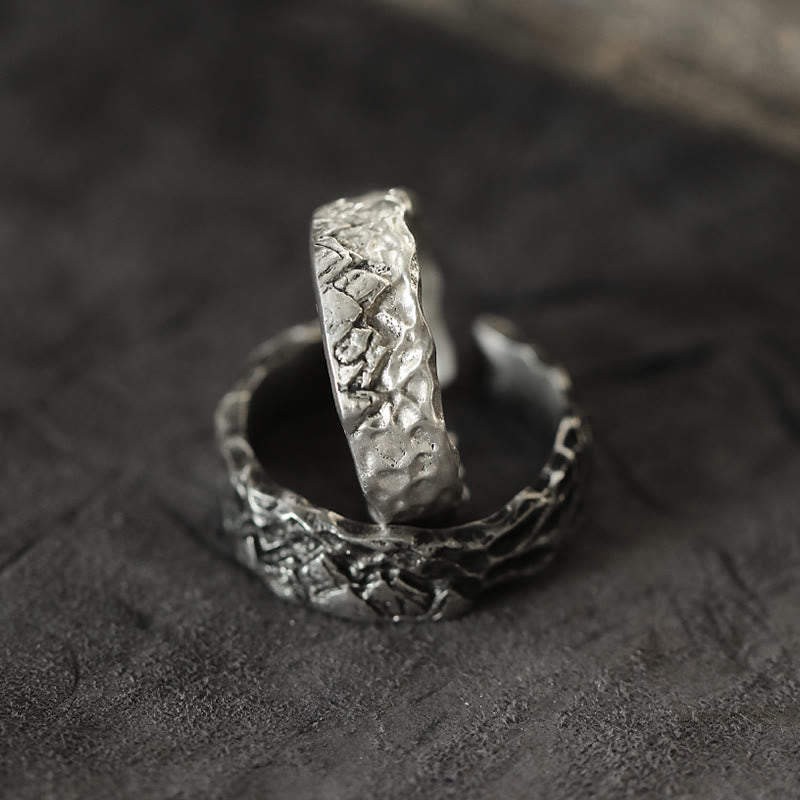 WorldNorse Handcrafted 999 Silver Handmade Rugged Surface Ring - image 1