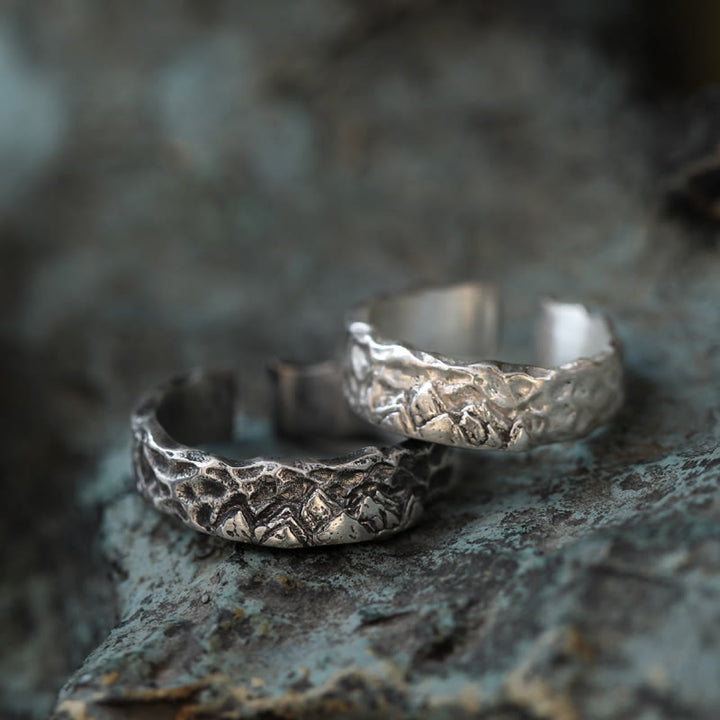 WorldNorse 999 Sterling Silver Handmade Rugged Surface Ring - image 0
