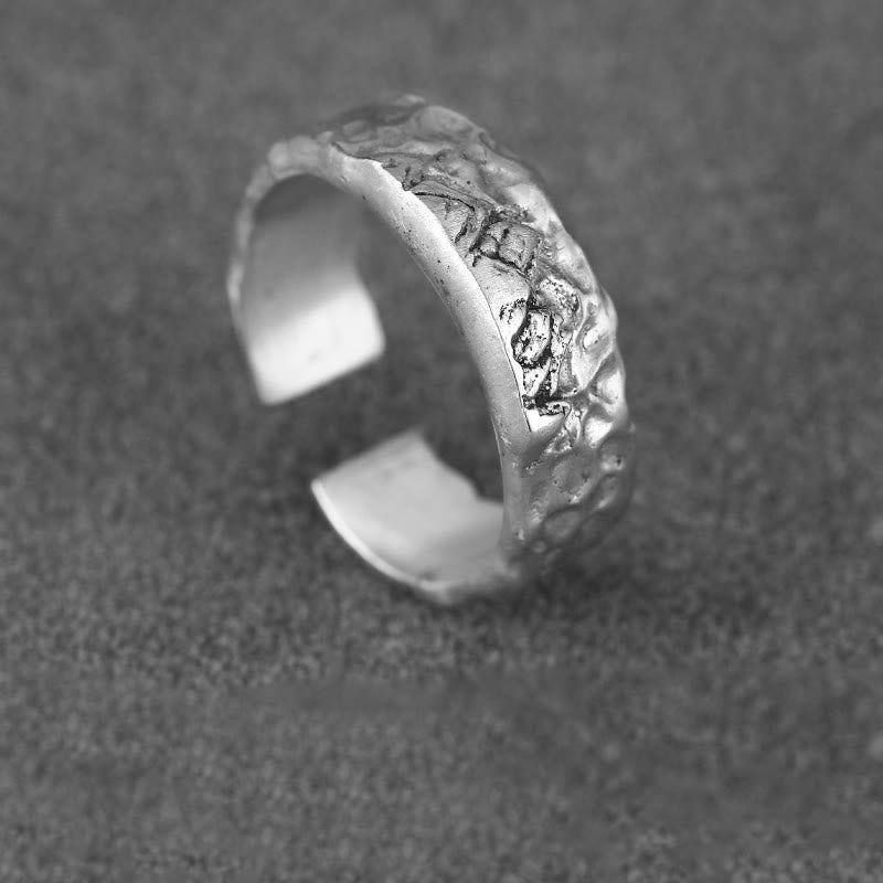 WorldNorse 999 Sterling Silver Handmade Rugged Surface Ring - Silver White - image 3
