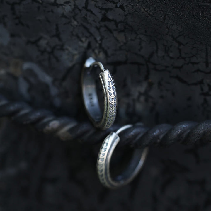 WorldNorse 925 Sterling Silver Gothic Engraved Silver Earrings - image 2