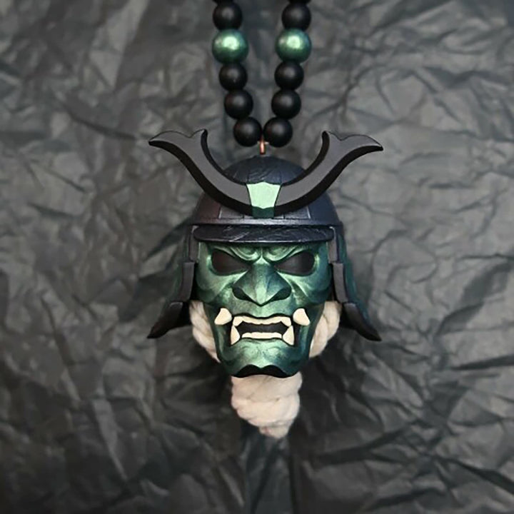 FREE Today: Samurai Kabuto Mask Car Ornament - Black & Green - image 5