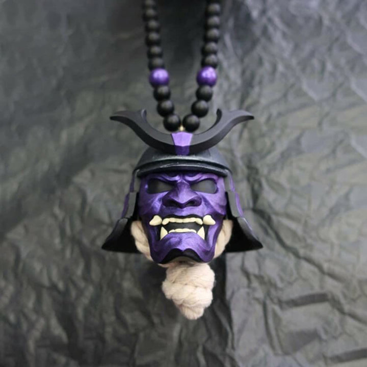 FREE Today: Samurai Kabuto Mask Car Ornament - Black & Purple - image 3