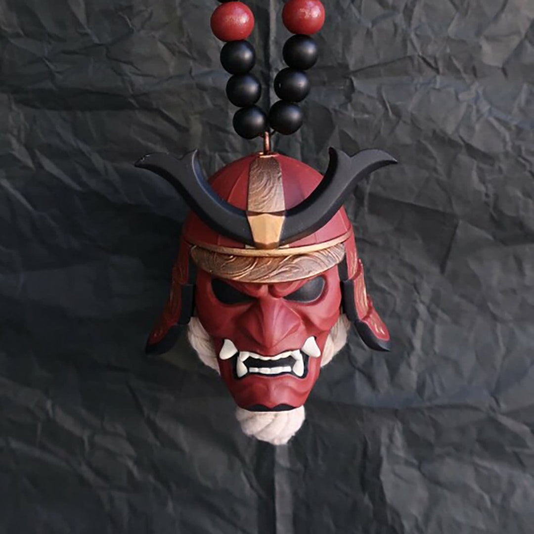 FREE Today: Samurai Kabuto Mask Car Ornament - Black & Red - image 0