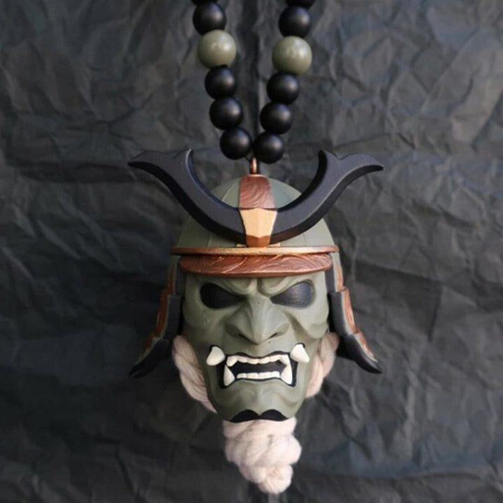 FREE Today: Samurai Kabuto Mask Car Ornament - Black & Gray - image 8