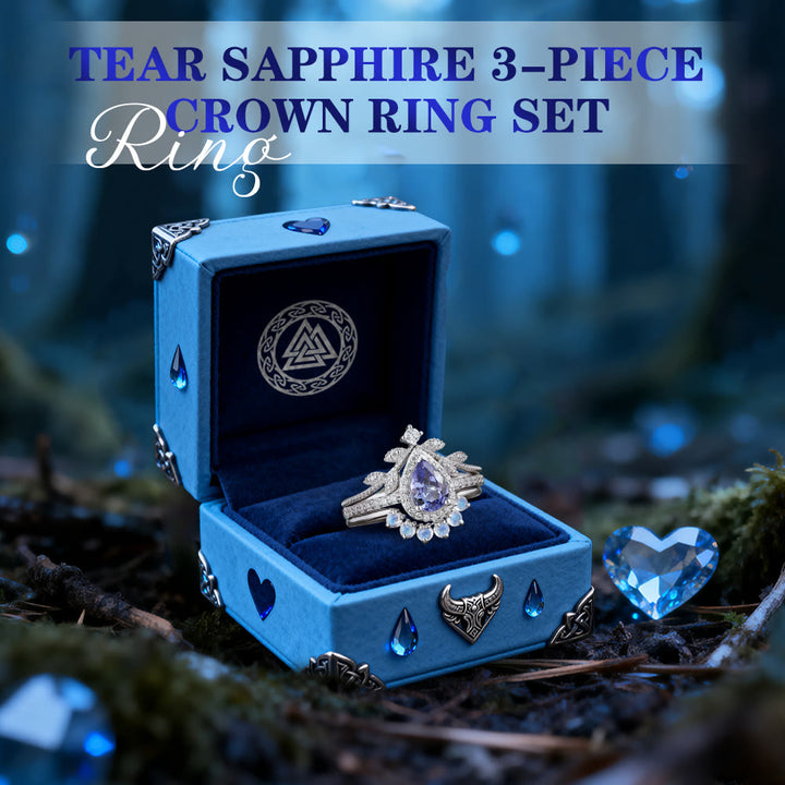 FREE Today: Tear Sapphire 3-Piece Crown Ring Set - image 2