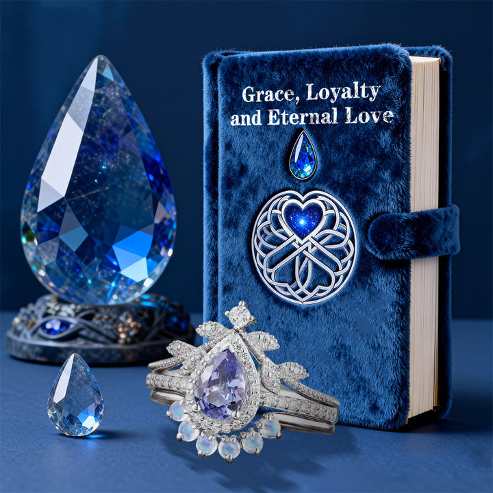 FREE Today: Tear Sapphire 3-Piece Crown Ring Set - image 3