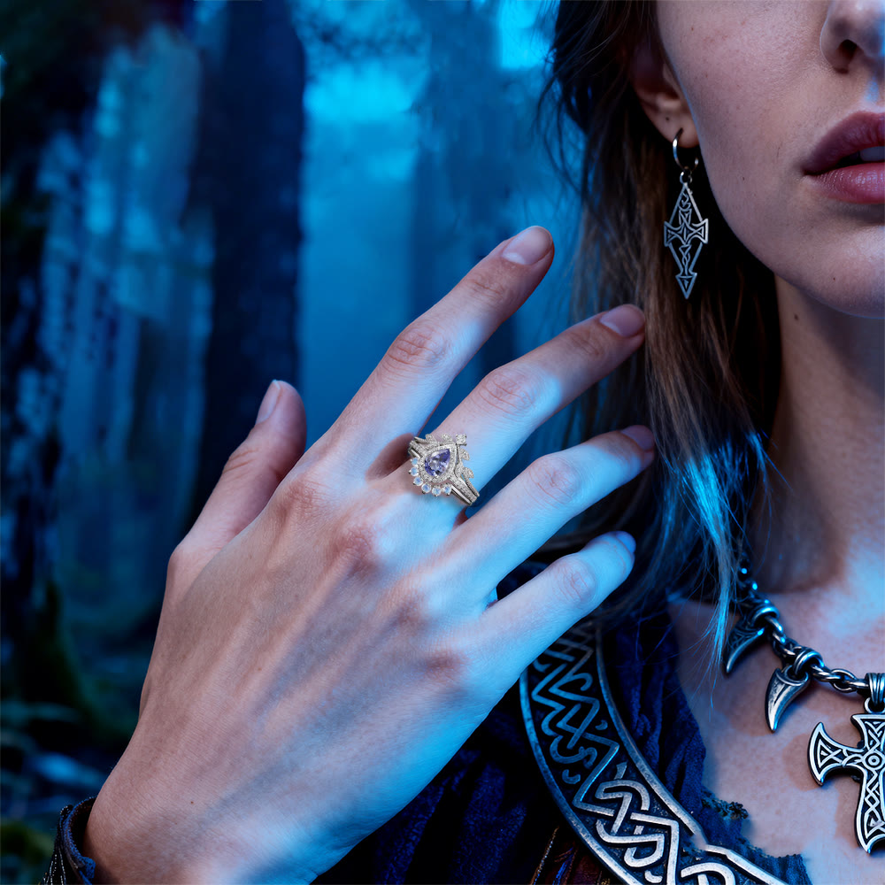 FREE Today: Tear Sapphire 3-Piece Crown Ring Set - image 1