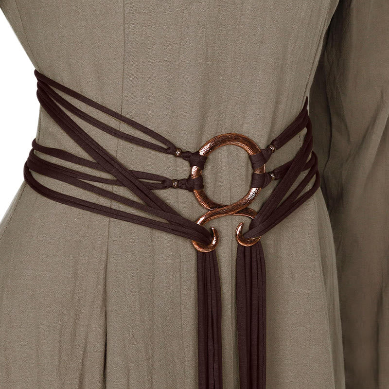WorldNorse Whimsical Ring Multi Strap Belt - Brown - image 0