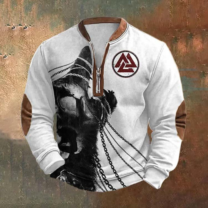 WorldNorse Gritty Chain Fenrir Valknut Zipper Sweatshirt - US/UK/AU52，EU62 (6XL) - image 0