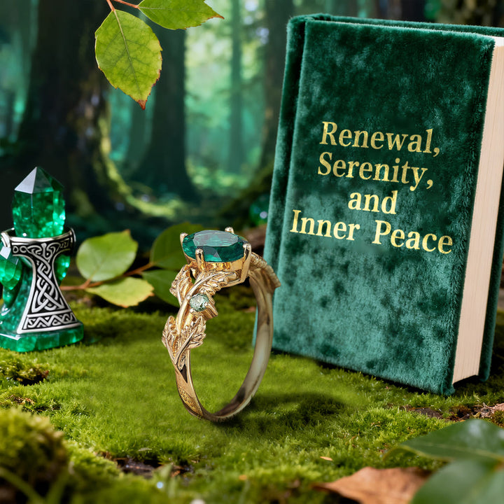 FREE Today: Emerald Leaf Serenity Ring - image 3