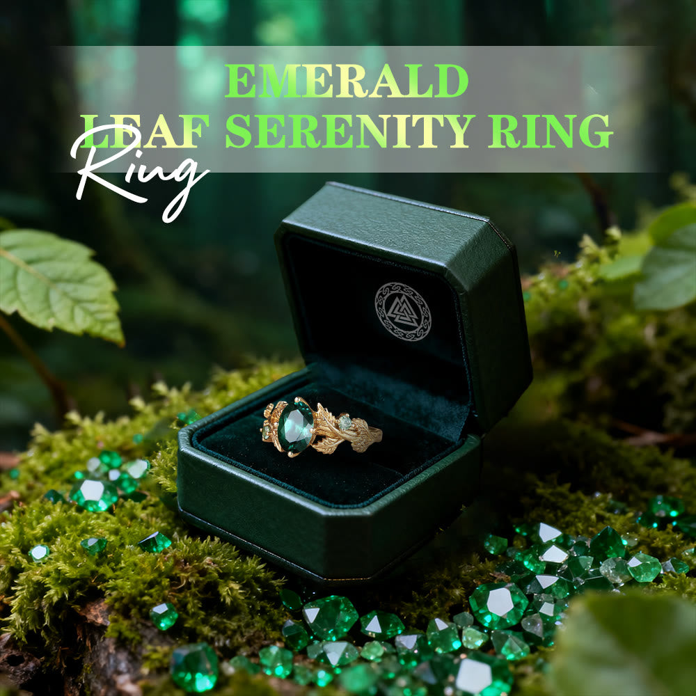 FREE Today: Emerald Leaf Serenity Ring - image 2