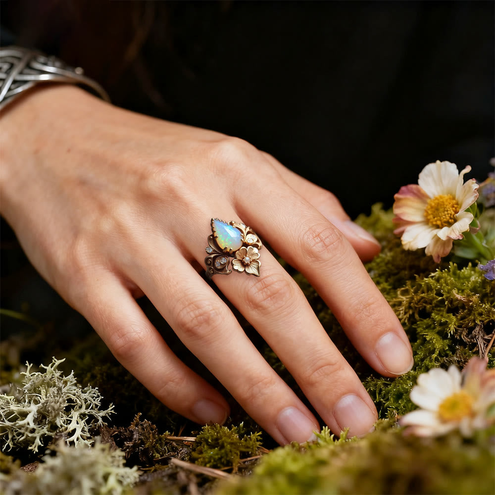 FREE Today: Flower Fire Opal Ring - image 1