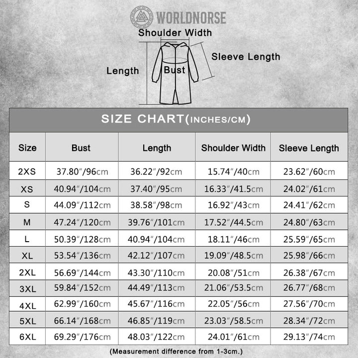 WorldNorse Rune Compass Alphabet Hooded Cloak Coat - image 1