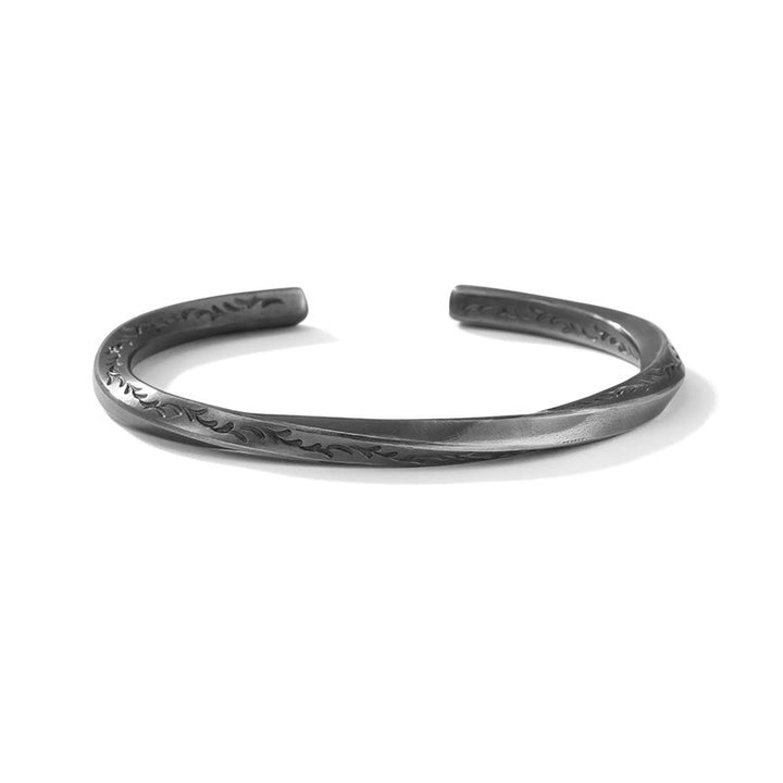 WorldNorse 999 Sterling Silver Engraved Wave Bracelet - image 5