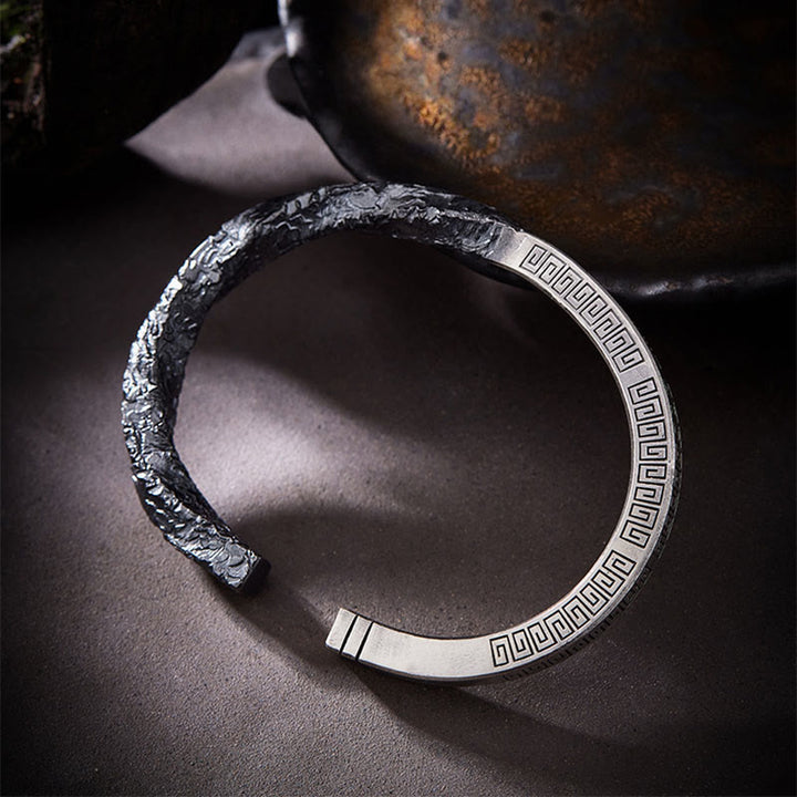 WorldNorse 999 Sterling Silver Textured Rock Bracelet - image 2
