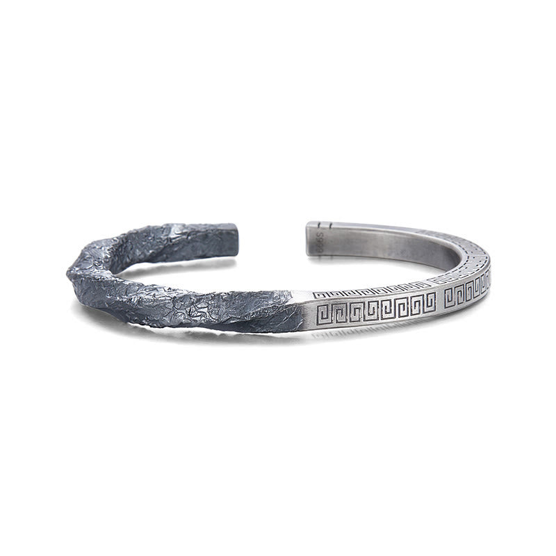 WorldNorse 999 Sterling Silver Textured Rock Bracelet - image 3