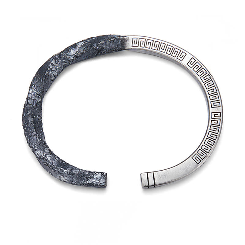 WorldNorse Handcrafted 999 Silver Textured Rock Bracelet - image 4