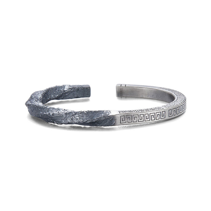 WorldNorse Handcrafted 999 Silver Textured Rock Bracelet - image 3