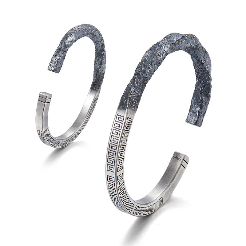 WorldNorse Handcrafted 999 Silver Textured Rock Bracelet - image 5