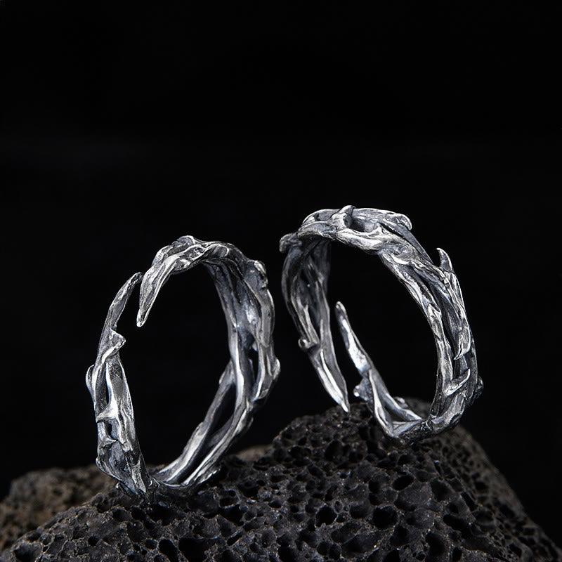 WorldNorse Handcrafted 925 Silver Twisted Thorn Branch Ring - image 0