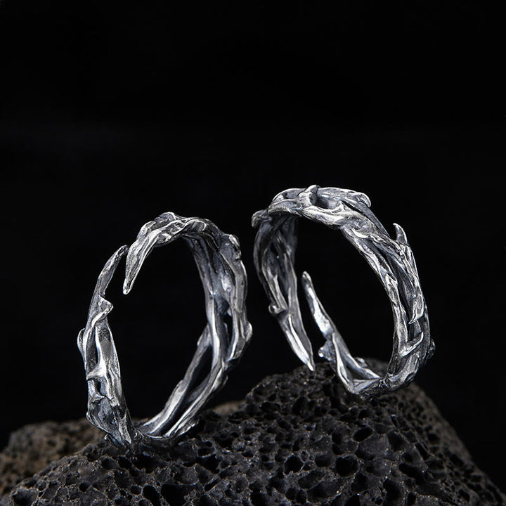 WorldNorse Handcrafted 925 Silver Twisted Thorn Branch Ring - image 0